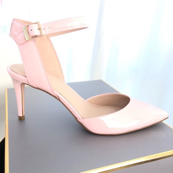 Nordstrom Louise Et Cie Pink Heels Kota Patent Leather Pumps Strappy Stiletto 11 - Picture 1 of 13
